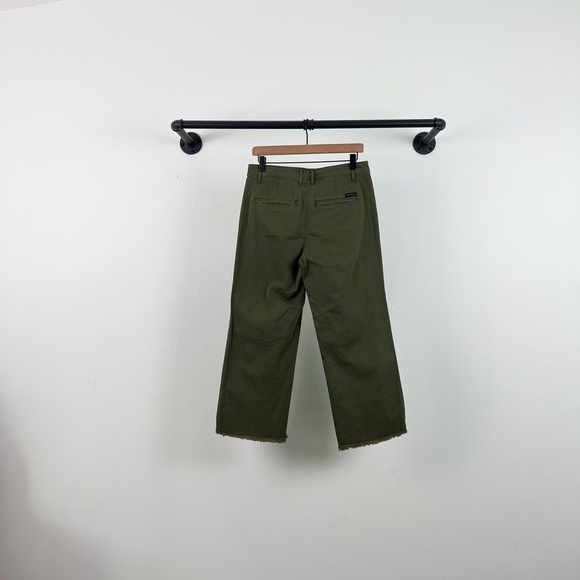 NWT Sanctuary Standard Surplus Wide Leg Raw Hem Pants in Green - Picture 9 of 10
